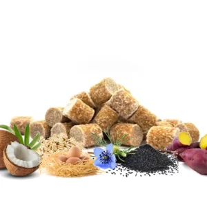 Bites SKIN & COAT (suaves) - BONBONS de Coco, Aveia & Óleo Cominho Negro (com ovos inteiros) (Melhora Pele e Pelo) 🌿